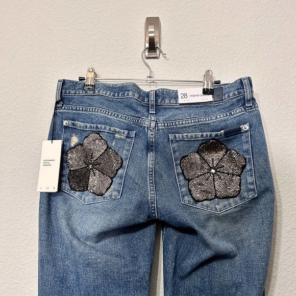 7 For All Mankind Maribel Original Bootcut Beaded floral Size 28 NWT $278 - Picture 6 of 10